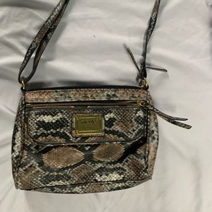 Nicole Miller faux leather snake skin handbag